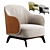 Minimalist Poliform Kaori Armchair 3D model small image 1