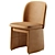Sophisticated Evie Leather Dining Chair 3D model small image 2