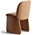 Sophisticated Evie Leather Dining Chair 3D model small image 3