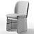 Sophisticated Evie Leather Dining Chair 3D model small image 5