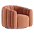 Luxury Swivel Chair Evans Velvet 3D model small image 1