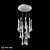 Roma LED Chandelier Chrome-Gold 3D model small image 1