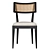 Retro Nettlewood Black Dining Chair 3D model small image 2