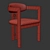 Neo Velvet Armchair & HOMEY Table 3D model small image 4