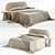 Neutral Linen Bedding Set 3D model small image 7