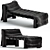  Sleek Black Denim Daybed 3D model small image 1