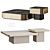 Modern Marble Wood Coffee Tables 3D model small image 1