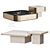 Modern Marble Wood Coffee Tables 3D model small image 2