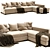 Modular Sofa Flexform Eros 3D model small image 1