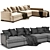 Modular Sofa Flexform Eros 3D model small image 3