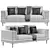 Luxurious FH 7166 Sofa Set 3D model small image 3