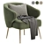 Elegant Tufted Accent Chair, 3 Colors 3D model small image 2