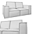 Ebi Mini Sofa in Linia Silver 3D model small image 5