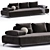 Sleek Modern Sectional Sofa 3D model small image 1