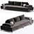 Sleek Modern Sectional Sofa 3D model small image 2