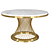 Golden Stainless Steel Round Dining Table 3D model small image 1