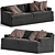 Streamlined Meridiani James Sofa 3D model small image 1