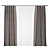 Customizable Fabric Window Curtains 3D model small image 1
