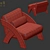 Sculptural Arc Lounge Chair 3D model small image 7