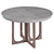 Modern Round Dining Table Concrete & Teak 3D model small image 1