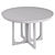 Modern Round Dining Table Concrete & Teak 3D model small image 4