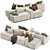 Customizable Cleon Modular Sofa Set 3D model small image 1