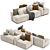 Customizable Cleon Modular Sofa Set 3D model small image 2