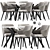 3D Dining Chair Table Models 3D model small image 1