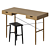 Sleek Hubsch Wooden Desk 3D model small image 1