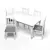 Elegant Dining Set: White Wood 3D model small image 1