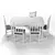 Elegant Dining Set: White Wood 3D model small image 2