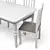 Elegant Dining Set: White Wood 3D model small image 4