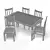 Elegant Dining Set: White Wood 3D model small image 6