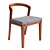 Elegant Bobo Walnut Chair 3D model small image 1
