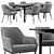 Cozy Dining Chair Set: Areal Table 3D model small image 1