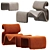 Jan Ekselius Lounge Chair Collection 3D model small image 1