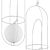 Orbital Sphere Suspended Pendant Light 3D model small image 5