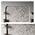 Stone Relief Bed Headboard 3D model small image 1