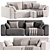 Sleek Beige Corner Sofa 3D model small image 1