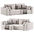 Sleek Beige Corner Sofa 3D model small image 2