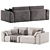 Sleek Beige Corner Sofa 3D model small image 3