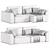 Sleek Beige Corner Sofa 3D model small image 4