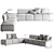 Sleek Modular Seating System 3D model small image 6