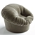 Luxury Bio Gold Velvet Armchair 3D model small image 2