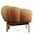 Luxurious Brown Velvet Lounge Chair 3D model small image 4