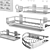 Kitchen Organizer Shelf Rack Set 3D model small image 4