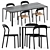 Modern Minimalist Dining Set: Ticino Chairs & Graft Table 3D model small image 1