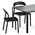 Modern Minimalist Dining Set: Ticino Chairs & Graft Table 3D model small image 2