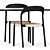 Modern Minimalist Dining Set: Ticino Chairs & Graft Table 3D model small image 3