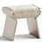 Luxury Cream Fur Stool by Kifu 3D model small image 2